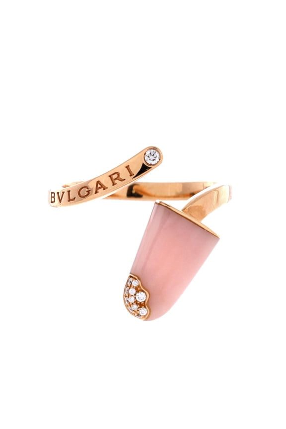 Pre-Owned Gelati Ring 18K Rose Gold with Pink Opal and Diamonds By Rebag