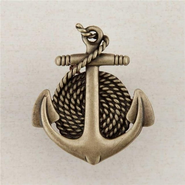 Acorn Manufacturing DP2AP Artisan Collection Anchor & Rope Knob, Antique Brass
