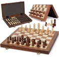 thumbnail image 1 of Juego de ajedrez Jumlys, tablero magnético de madera, 15 unidades, plegable, con almacenamiento, 1 of 7