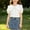 03 White, variant on Girls Lace Trim Collar Blouse, Puff Short Sleeve Dotted Shirt, Light Green, Back To School Party Daily Tops