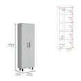 thumbnail image 3 of Knubmt Wood Pantry Cabinet with 5 Inner Shelves, 2 Doors Storage Cabinet for Living Room, Dining Room, Kitchen, White, 3 of 7