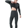 thumbnail image 2 of dzxyzu Long Johns Thermal Underwear for Men Fleece Lined Base Layers Set for Cold Weather Casual Solid Fleece Lined Plus Velvet Top Pants Bottoming Suit -Gray, 2 of 4
