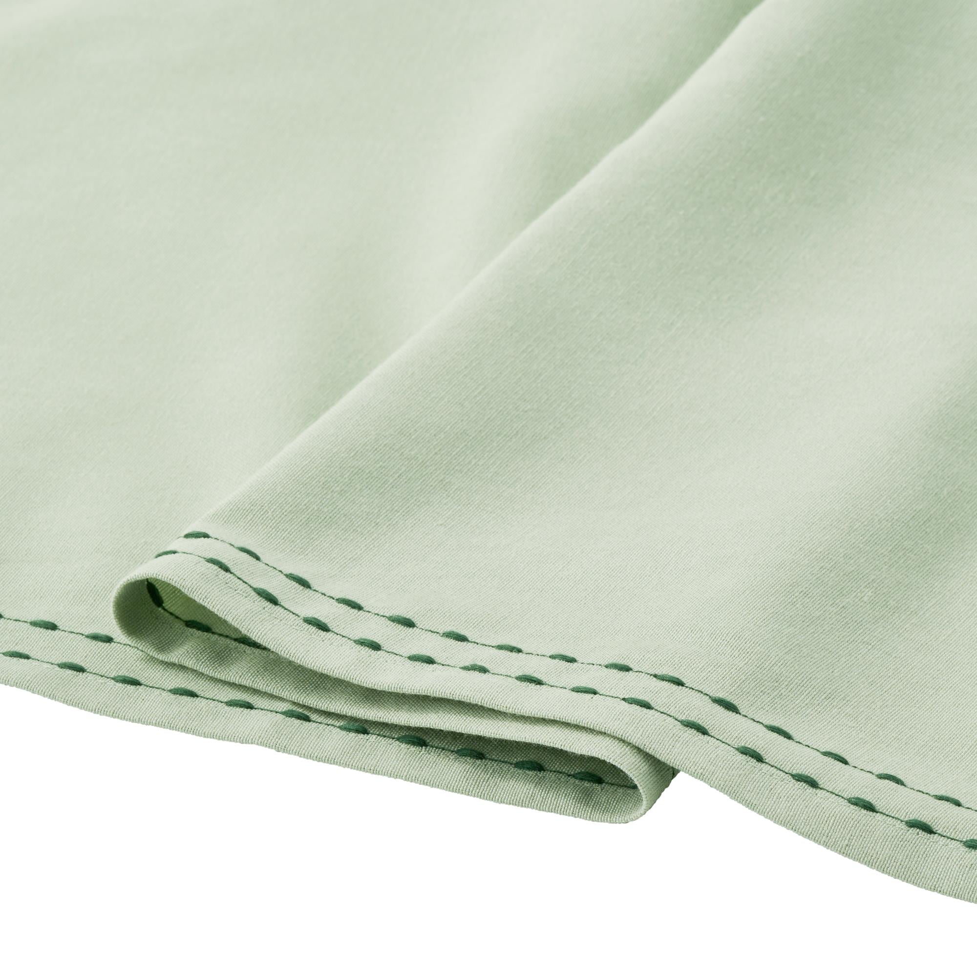 Nappe en tissu à ourlet double surpiqûre, couleur vert sauge, motif Beautiful Home de Drew Barrymore, 213 cm de large x 152 cm de long