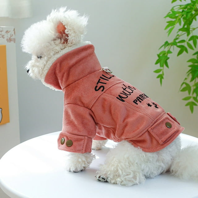 SIfdSeng Dog Clothes for Small Dogs Boy Summer Pet Circle Dog Cat Clothes Thick Thick Padded Coat Good Son Leather Dog Jackets for Medium Dogs Dog Winter Coat