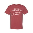 thumbnail image 2 of Wild Bobby Why Y'all Tryin' to Test the Jesus in Me? Inspirational/Christian Men Graphic Tee, Vintage Heather Red, XX-Large, 2 of 5