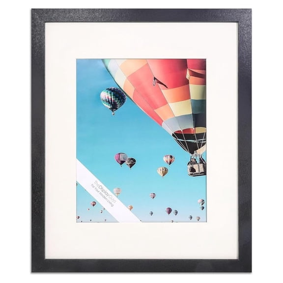 The Display Guys - Minimalist Wooden Picture Frame w. Tempered Glass - 20x24 matted to 16x20 - Wall Hanging - Black
