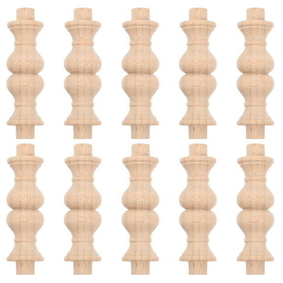 IDEANATEGRATE 10Pcs Wood Spindles Roman Pillar Khaki Treated Wood Baluster For Diy Projects Home Decor 2.44X0.71X0.71In