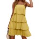 thumbnail image 4 of Txlixc Vestido de verano femenino, falda de hoja de loto de color sólido con correas finas italianas Txlixc moda, 4 of 8