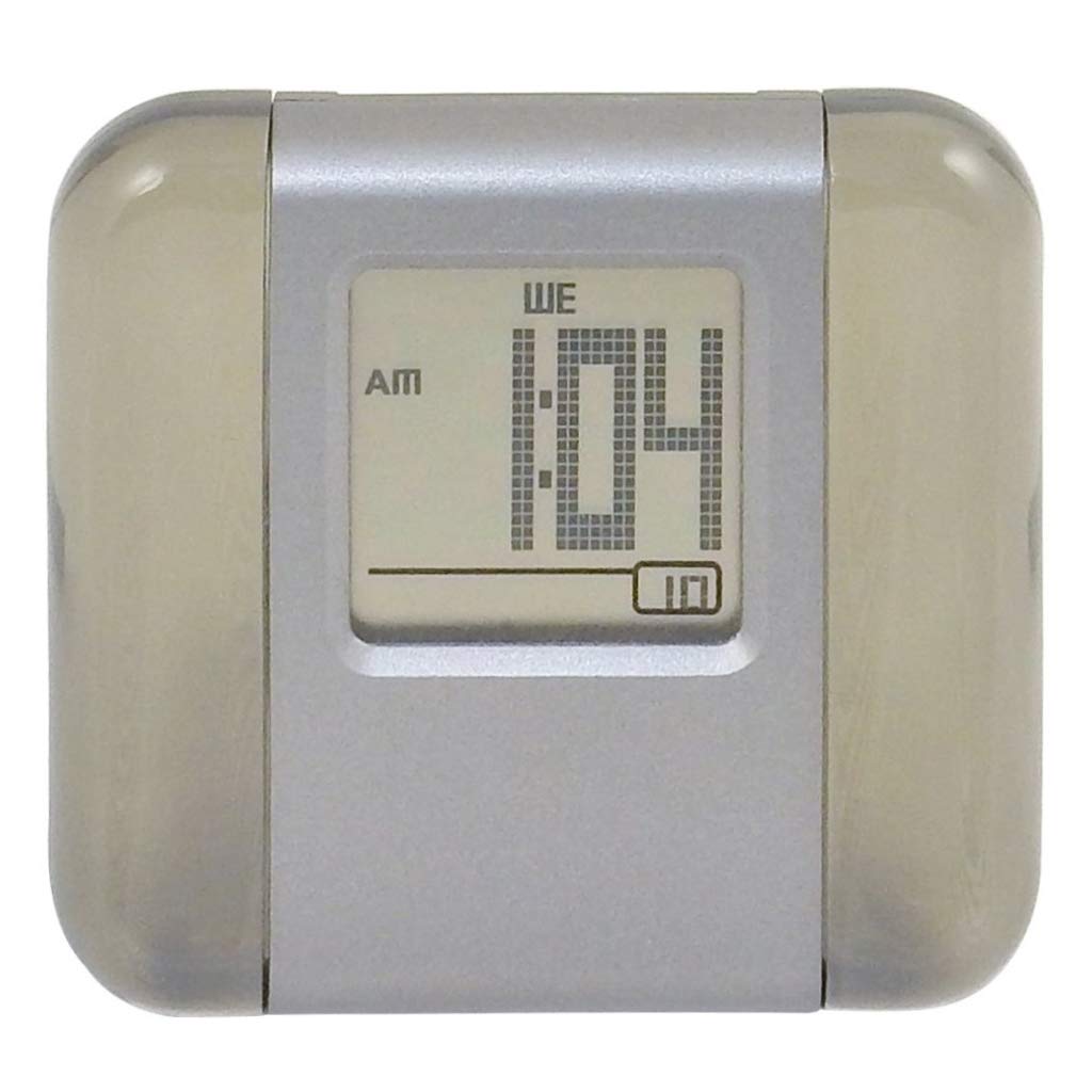 Compact Digital Alarm Clock Polished Acrylic Travel Clock with Battery Operated Alarm