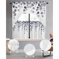 thumbnail image 2 of Watercolor Leaves Swag Kitchen Curtains Sets for Windows 24 Inch Length, Simple Rustic Spring Botanical Vines Short Window Curtain Panels Swags Valances and Tiers 3 Piece Set for Cafe/Dining Room, 2 of 5