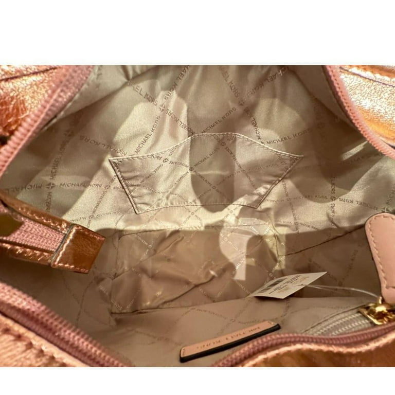 Michael Kors Jet Set Primrose Metallic Xs Carryall Top Zip Tote Bag Purse