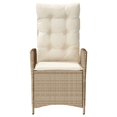 thumbnail image 2 of vidaXL Reclining Garden Chair with Cushions Beige Poly Rattan, 2 of 5