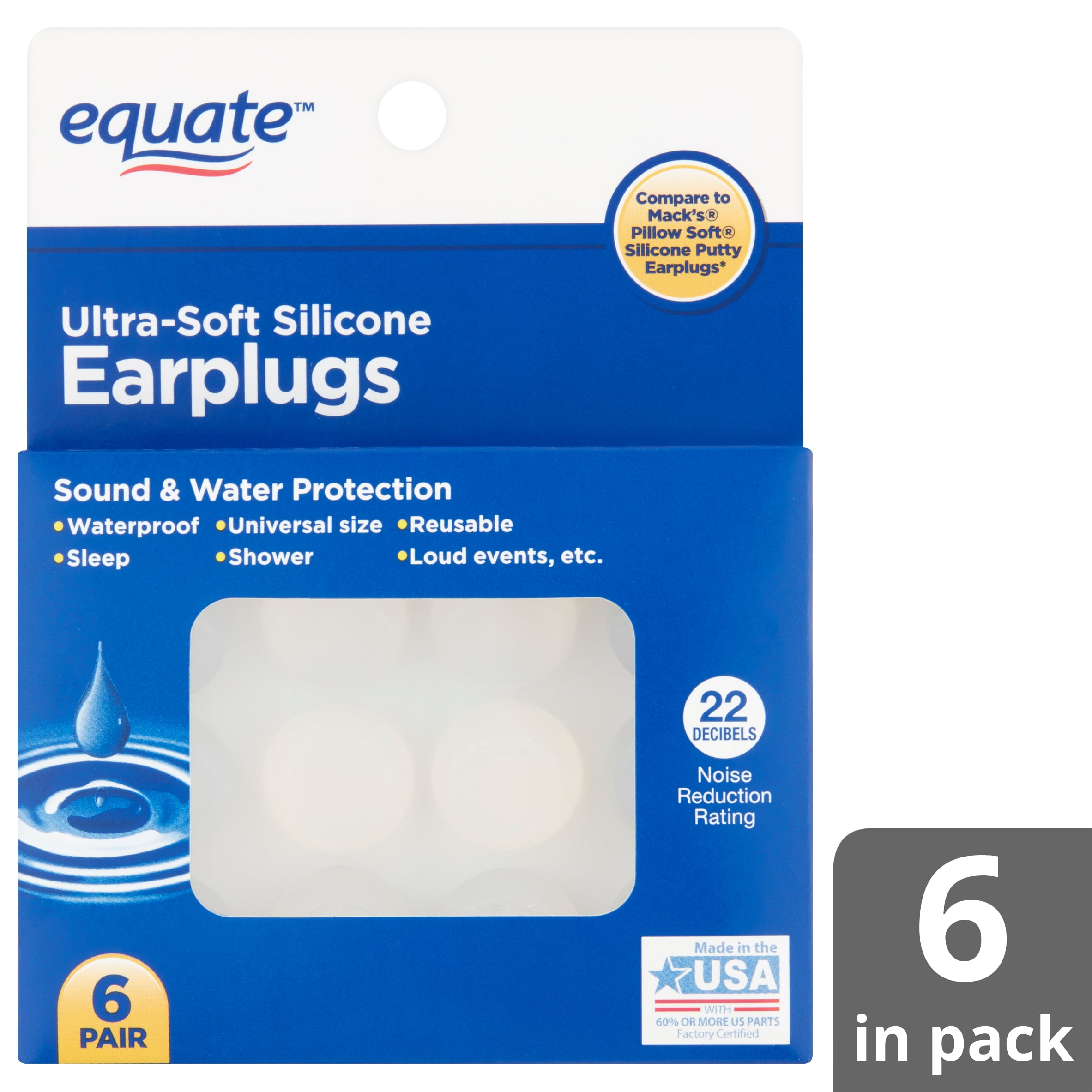 12 Pairs EarHub Premium Soft Silicone Earplugs for Work or Studying 