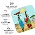 thumbnail image 4 of Kll Square Drink Coasters Set Of 4,Pu Leather Absorbent Coasters Set Decorative Coffee Cup Coasters Housewarming Gift For Home Decor-African Women In Mountain Landscape, 4 of 9