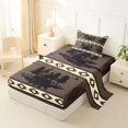 thumbnail image 2 of jejeloiu Cabin Wildlife Twin Sheets,Forest Print Bedding For Boys,Brown Cream,3pcs,1 Fitted Sheet and 1 Pillowcase, 2 of 6