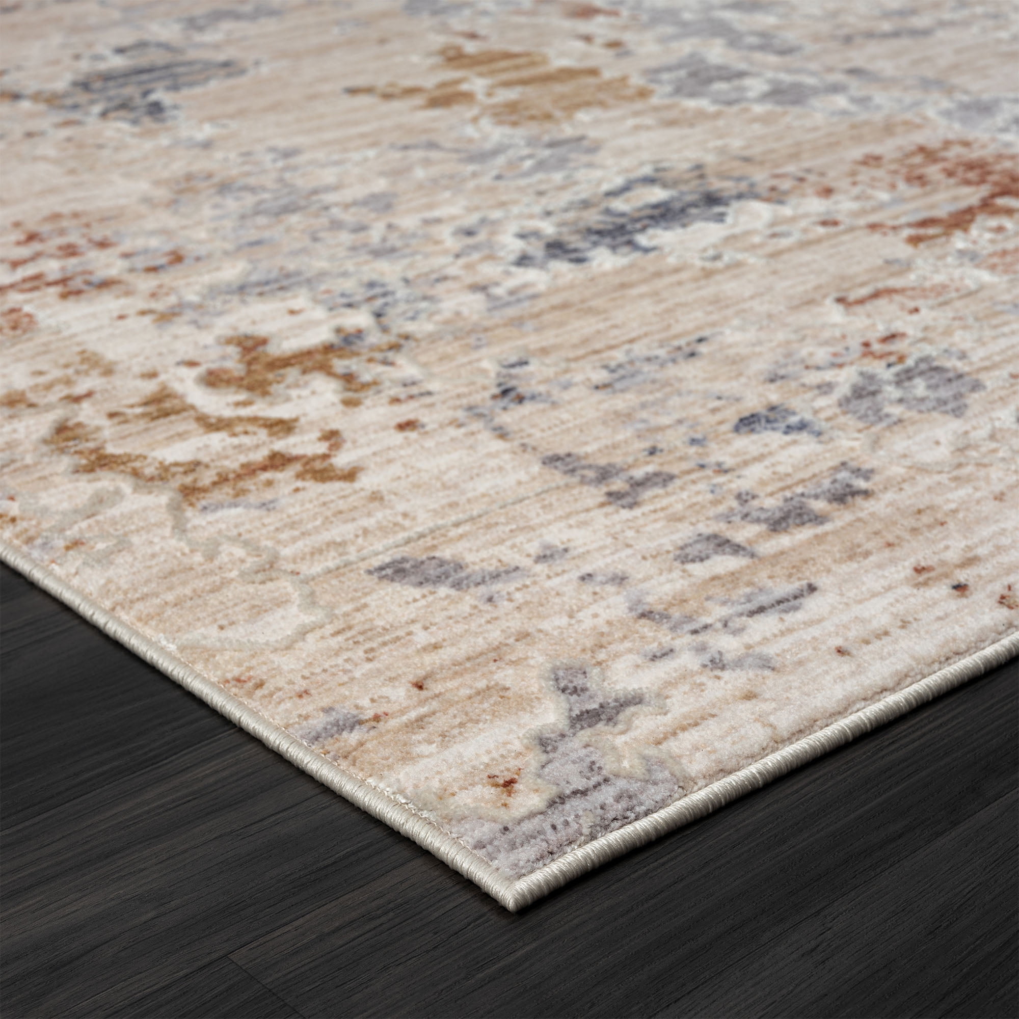 LR Home Mia 5' x 7'11" Beige/Rust Abstract Premium Ultra-Soft Indoor Area Rug