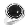 thumbnail image 1 of 925 Silver Ring For Women - Men Genuine Black Onyx Stone Silver Ring Size 13 July Birthstone Fashion Silver Ring Size 13 Gift For Girl Friend On Valentine's Day 925 Gemstone Silver Jewelry, 1 of 5