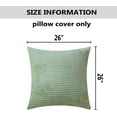 thumbnail image 5 of Couch Throw Pillow Covers 26x26 Throw Pillows Set of 2 Super Soft Corduroy Large Euro Sham for Bedroom Summer Decor, 26 x 26 inch, Sage Green, 5 of 13
