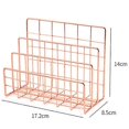 thumbnail image 4 of Rose Gold Three-Layer Office Shelf, Metal Book Block, Desk Magazine Shelf, Book Stand, 4 of 5