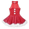 thumbnail image 3 of YiZYiF Kids Girls Christmas Santa Snowman Dance Dress Ballet Tutu Skirt Figure Skating Dancewear Red 12, 3 of 7