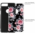 thumbnail image 3 of Étui iPhone 8 Plus, Étui Hybride avec Double Couche [Couverture Arrière Rigide + Silicone Souple Intérieur] pour Apple, Étui de Protection Mignonne avec Design Fleur de Rose pour Femmes Filles, 3 of 5
