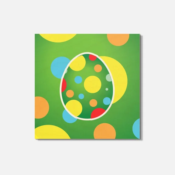 Color Rounds Easter Egg 4'' X 4'' Square Wooden Coaster