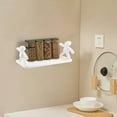 thumbnail image 2 of Cute Floating Wall Shelves - Small Stick-on Wall Mounted Phone Shelf Holder Wipes Rack Hanging Storage Shelf Modern Stylish Smart Speaker Shelf for Bathroom, Kitchen, Toilet, Bedroom, Office, 2 of 5