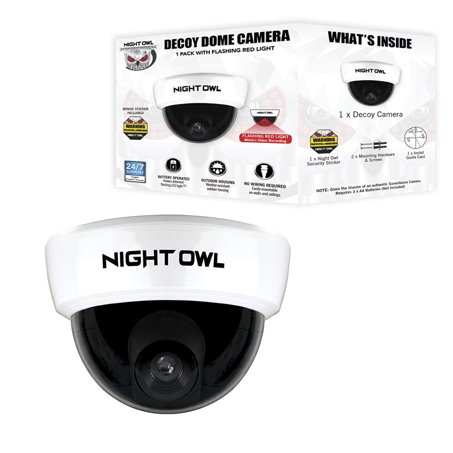 Night Owl Decoy Dome Camera with Flashing LED Deterrent Light Walmart