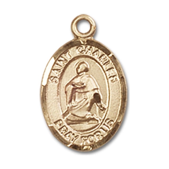14kt Yellow Gold St. Charles Borromeo Medal 1/2 x 1/4 inches