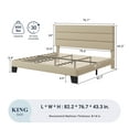 thumbnail image 5 of Allewie King Size Platform Bed Frame with Fabric Headboard/Fully Upholstered Mattress Foundation, No Box Spring Needed, Beige, 5 of 10