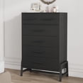 thumbnail image 3 of EastVita 6 Dresser for Bedroom Freestanding 46in Tall Drawer Dresser with Storage Wooden Closet Storage Chest for Living Room Bedroom Entryway Black, 3 of 7