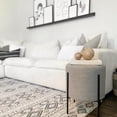 thumbnail image 4 of 7th Haven Inc. WOVENBYRD 16" Modern Round Ottoman with metal base Brown/Cream Polyester, 4 of 5