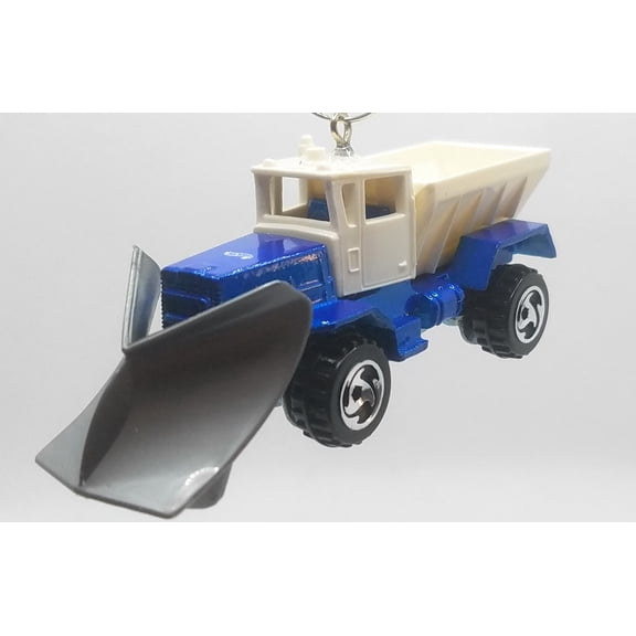 Christmas Ornament for Snow Plow Contrustion Truck Blue White
