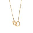 thumbnail image 2 of Collar sencillo de plata esterlina s925 con baño de vacío de oro rosa y doble corazón con letras en forma de corazón, regalo para novias, 2 of 6