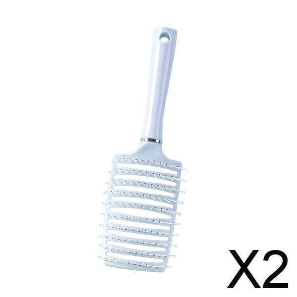 2 Peines De Para El Cuero Cabelludo Con Cepillo Hueco Para Cabello , Liso, Húmedo Y Seco, Azul 2 piezas