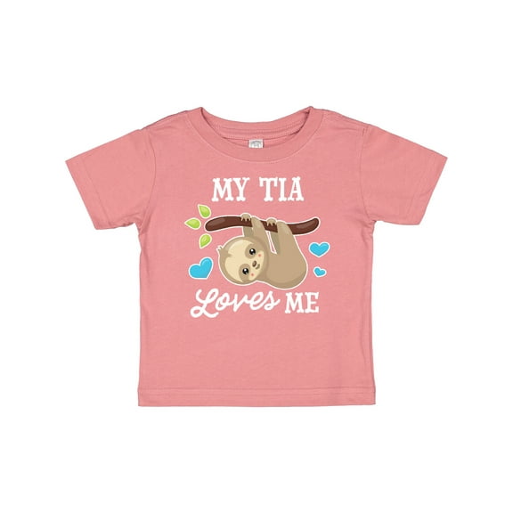 Inktastic My Tia Loves Me with Sloth and Hearts Boys or Girls Baby T-Shirt