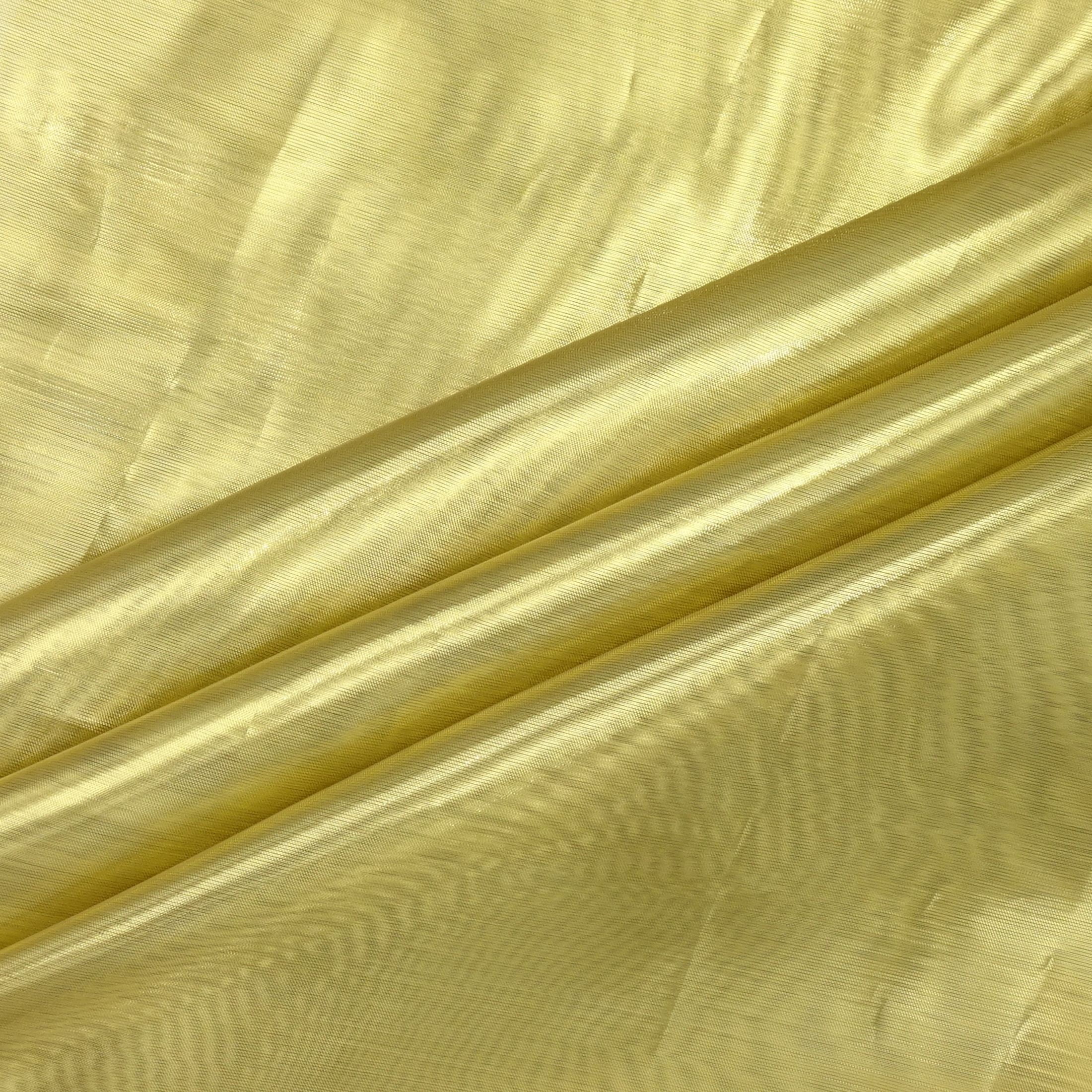 Hello Hobby 59” x 72” 73% Metallic 27% Polyester Tissue Lame 2 Yard Precut Fabric, Gold, 59" Wide for Sewing & Crafting