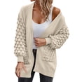thumbnail image 3 of Sweaters for women Women's Cardigan Sweaters Fall Clothes Open Front Cable Knit Oversized Winter Coats Outerwear ugly christmas sweater women, 3 of 9