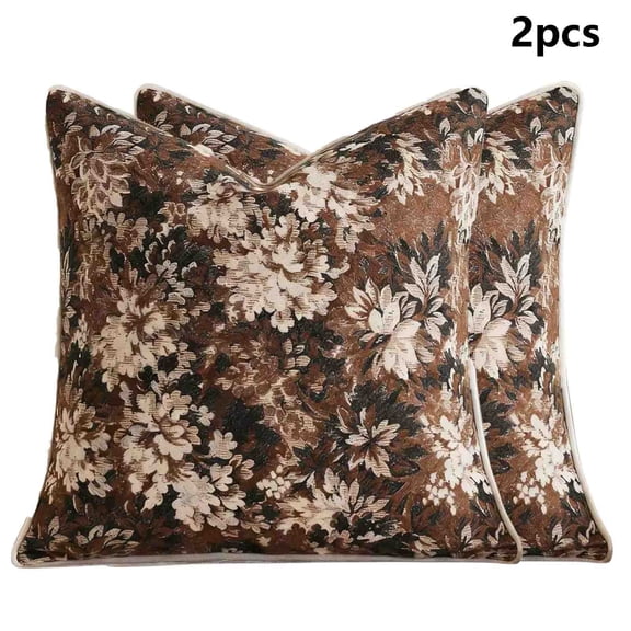 A Pack of 2 Vintage Floral Throw Pillow Covers 18X18 Boho Rural Accents Rectangular Decorative Pillow Polyester Cushion Case 1771 X 1771 X 039 Inches