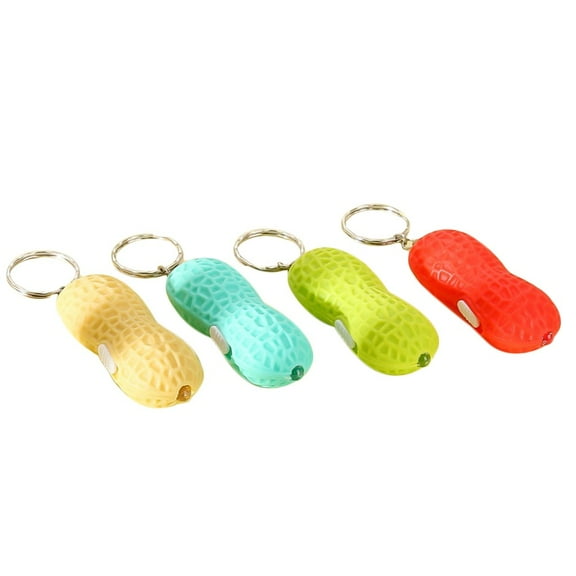WHAMVOX 10pcs Peanut Flashlight Keychain Keyring Purse Bag Pendant Decoration Hanging Ornament Creative Gift ( Color)