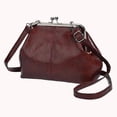 thumbnail image 6 of HUISZJ PU Leather Shoulder Bag, Large Capacity Shoulder Bag with Adjustable Strap, Kiss Lock Crossbody Bag for Travel Shopping Work (Red), 6 of 6