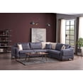 thumbnail image 2 of Ottomanson Jewel Convertible Sectional Sofa, Blue Microsuede, 2 of 6