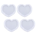 thumbnail image 1 of de silicona de fundición de resina de posavasos de 4 Uds., manualidades de resina DIY, posavasos decorativos para hacer posavasos, bandeja Corazón Sunnimix Fabricación de silicona de posavasos, 1 of 7