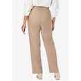 thumbnail image 2 of Jessica London Women's Plus Size Lightweight Linen-Blend Straight-Leg Pants, 2 of 4