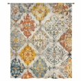 thumbnail image 2 of Retro Morocco Sheer Curtains 96 Inches Long, Boho Shabby Abstract Geometric Aesthetic Light Filering Curtains, Privacy Drapes Simi Floor to Veiling Curtain for Living Room Bedroom Window Treatment, 2 of 9