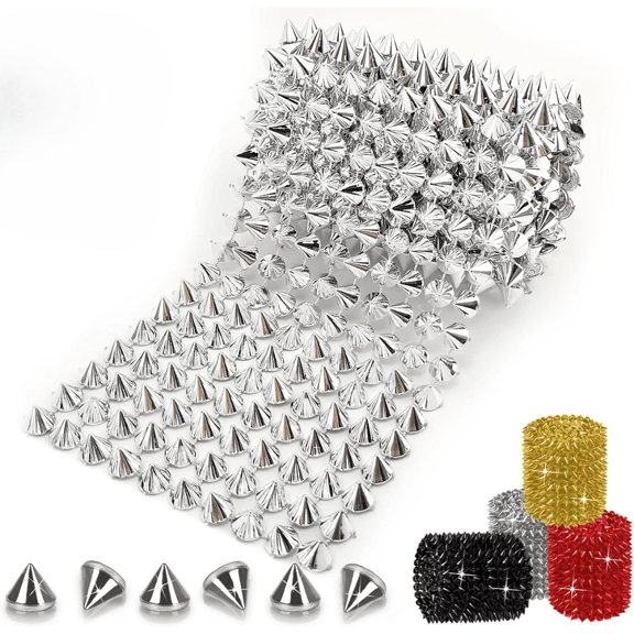 1 Yard Spike For Crafts Stude For Clothing, Cone Flatback Plastic Trim Mesh For Party Decoration Costume DIY Crafts, Can Be Used On Jackets, Shoes, Bags, Arts And Crafts, Various Colors