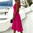 thumbnail image 5 of YuXingFu Cotton Dresses for Women Plus Size Maxi V-Neck Plus Size Womens Dress Sleeveless Flowy Long Casual Summer Hot Pink M, 5 of 7
