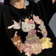 thumbnail image 3 of Camiseta de manga corta de algodón de Hello Kitty para niños, novedad de verano, estampado de dibujos animados de hermana suave japonesa para fiesta de Sanrio, 3 of 4