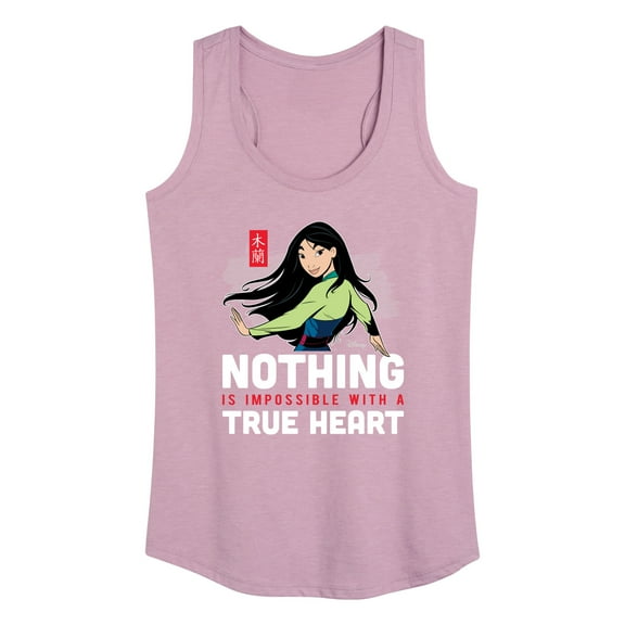 Disney Mulan - Nothing Is Impossible With A True Heart - Women's Racerback Tank Top