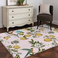 thumbnail image 4 of Pink Botanical 3'x5' Washable Rug, Spring Floral Summer Lemon Birds Non-Slip Area Rugs for Entryway Kitchen Classroom, StainResistant Dorm Throw Carpet, Low Pile Soft Indoor Floor Mat, 4 of 9